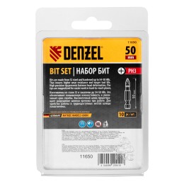 Denzel Бита PH3х50, сталь S2, шестигранный профиль, 10 шт. Е 6,3 11650