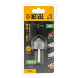 Denzel Шарошка абразивная, конус, для дрели, 25 x 25 мм, хвостовик d6 мм, 63С 76021