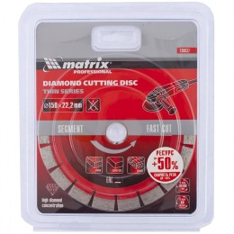 Matrix Диск алмазный, отрезной сегментный, 150 х 22.2 мм, тонкий, сухая резка Professional730637