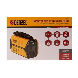 Denzel Аппарат инверторный дуговой сварки DS-200 Compact, 200 А, ПВ 70%, диаметр электрода 1.6-5 мм 94373