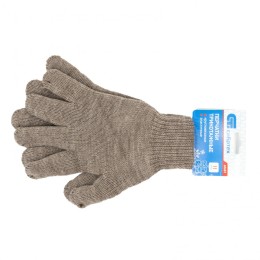Сибртех Перчатки трикотажные, акрил, двойные, коричневый, двойная манжета Россия 68683