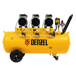 Denzel Компрессор безмасляный, малошумный DLS 1800/100,1800 Вт, 3x600, 100 л, 345 л/мин 58028
