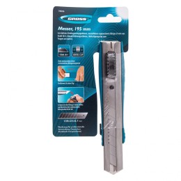 Gross Нож, 195 мм, металлический корпус, выдвижное сегментное лезвие 25 мм (SK-5), металлическая направляющая, клипса для ремня 78896