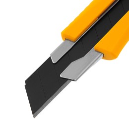 Denzel Нож, 18 мм, сменное лезвие, SK4, метал. направляющая, винтовой фиксатор// 78943