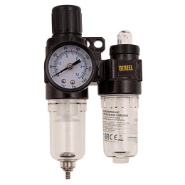 Denzel Блок подготовки воздуха регулятор-фильтр-лубрикатор FLR1500, 10 бар, 1500 л/мин, 1/4" 57469