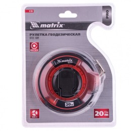 Matrix Рулетка геодезическая 20 м х 12,5 мм, закрытый корпус, стальная лента, односторонняя шкала, Pro 31280
