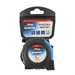 Барс Рулетка Вектор 5 м х 19 мм,утолщенное полотно,магнитный зацеп,обрезиненный корпус 32541