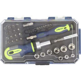 Сибртех Отвертки реверсивные с набором бит и торцевыми головками, 41 шт, CrV 13338