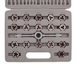 Sparta Набор метчиков и плашек М3-М12, плашко-метчикодержатель, 40 предметов, пластиковый бокс 773155