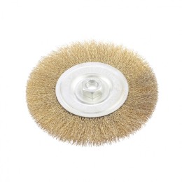 Matrix Щетка для УШМ, 150 мм, М14, плоская, латунированная витая проволока 74652