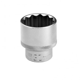 Stels Головка торцевая, 30 мм, двенадцатигранная, CrV, под квадрат 1/2, хромированная 13673