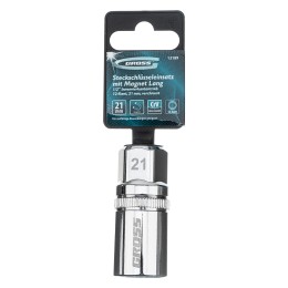 Gross Головка торцевая свечная, магнитная, двенадцатигранная, 21 мм, под квадрат 1/2 13189