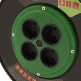 Сибртех Удлинитель силовой 40 м, 10А, тип УХ10, ПВС, на кабельной катушке, 4 розетки без заземления 95843