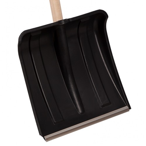 Лопата для уборки снега пластиковая, 350 х 350 х 1445 мм, деревянный черенок, 6157452