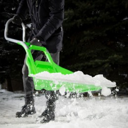 Сибртех Движок для уборки снега пластиковый, 670 х 530 х 1410 мм, алюминиевая рукоятка, Россия, 61496