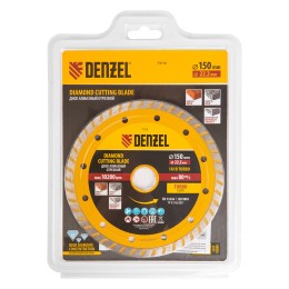 Denzel Диск алмазный, отрезной Turbo, 150 х 22.2 мм, сухая резка 73110