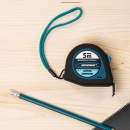 Gross Рулетка "Ergonomisch",5 м x 19 мм,магнитный обрезиненный зацеп 31102