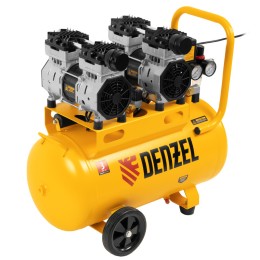 Denzel Компрессор безмасляный, малошумный DLS 1500/50, 1500 ВТ, 2x750, 50 л, 260 л/мин 58027