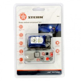 Stern Фонарь наголовный Sport, ABS пластик, CREE XP-E Led 3Вт 120Лм + 3 эко Led, 8-18 часов, 3 х ААА 90569