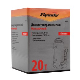 Sparta Домкрат гидравлический бутылочный 20 т, h подъема 215-405 мм 50338 Compact