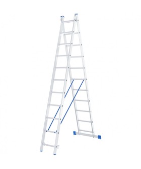 Сибртех Лестница, 2 х 11 ступеней, алюминиевая, двухсекционная, Россия, 97911