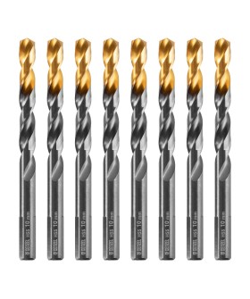Denzel Сверло по металлу, 10 мм, HSS-Tin, Golden Tip, 8 шт. 717222