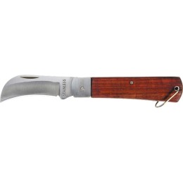 Sparta Нож складной, 200 мм, загнутое лезвие, деревянная ручка 78999