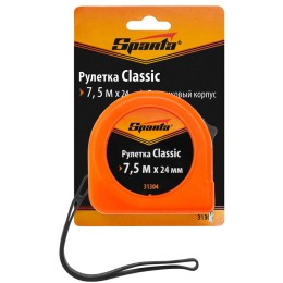 Sparta Рулетка Classic,7,5 м х 24 мм,пластиковый корпус 31304