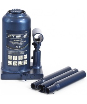 Stels Домкрат гидравлический бутылочный телескопический, 4 т, H подъема 170-420 мм 51116