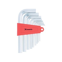 Matrix Набор ключей имбусовых HEX, 2-12 мм, CrV, 9 шт, короткие с сатинированным покрытием 12301