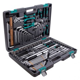 Stels Набор инструментов, 1/2,3/8, 1/4, CrV, пластиковый кейс 142 предмета 14107