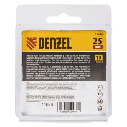 Denzel Бита IMPACT, PZ1x25 мм, лазерная обработка шлица, сталь S2, 10 шт., Е 6,3 11686
