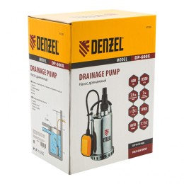 Denzel Дренажный насос DP600X, 600 Вт, подъем 7.5 м, 8500 л/ч 97220