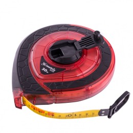 Matrix Рулетка геодезическая 30 м х 15 мм, закрытый корпус, фибергласовая лента, двусторонняя шкала, Pro 31271