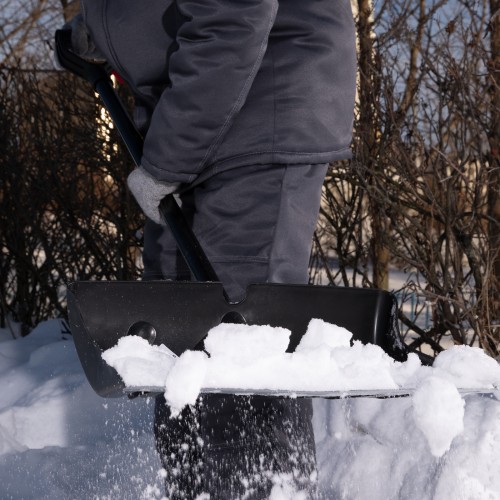 Лопата для уборки снега пластиковая, 490х325х1380 мм, стальной черенок, Palisad 61661