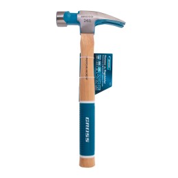 Gross Молоток-гвоздодер, 680 г, угол 75, магнит, обрезиненная рукоятка AMERICAN HICKORY // 10425