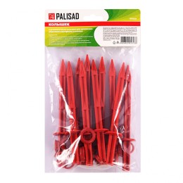 Palisad Колышек 20 см, с кольцом для крепления пленки, 10 шт в упаковке, красный 64434