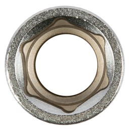 Matrix Головка торцевая, 15 мм, шестигранная, CrV, под квадрат 1/2, хромированная 13115