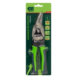 СИБРТЕХ Ножницы по металлу, 250 мм, левый рез, сталь С55, двухкомпонентные рукоятки 78338