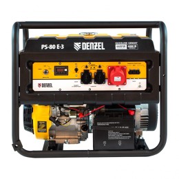 Denzel Генератор бензиновый PS 80 E-3, 6.6 кВт, 400 В, 25 л, электростартер 946954