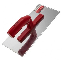 Matrix Гладилка из нержавеющей стали, 280 х 130 мм, зеркальная полировка, пластмассовая ручка, зуб 4 х 4 мм 86780