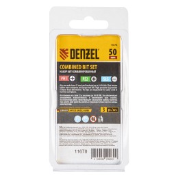 Denzel Набор бит комбинированный 3 шт., PH2, PZ2, SL5, 50 мм, сталь S2 11678