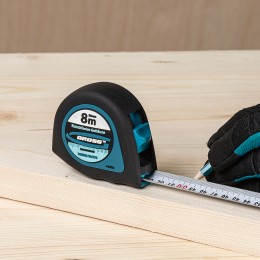 Gross Рулетка "Ergonomisch",8 м x 25 мм,магнитный обрезиненный зацеп 31104