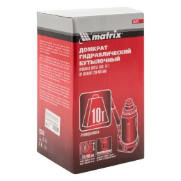Matrix Домкрат гидравлический бутылочный, 10 т, высота подъема 230-460 мм 50725