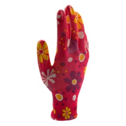 Palisad Перчатки садовые из полиэстера с нитрильным обливом, цветы, М 67857