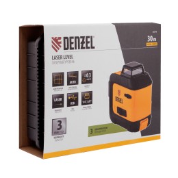 Denzel Лазерный уровень мультипризм. LXI 360-3 Green, 30 м, 520 нм, акк. Li 2800 mAh, резьба 1/4" 35079