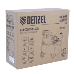 Denzel Компрессор воздушный DK1800/50, Х-PRO 1.8 кВт, 280л/мин, 50л 58068