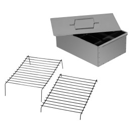 Palisad Коптильня двухъярусная 420 x 270 x 175 мм, нержавеющая сталь, 0.8 мм. с поддоном, Россия Camping ﻿69528