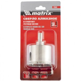 Matrix Сверло алмазное по керамограниту, 50 х 67 мм, трехгранный хвостовик 726503