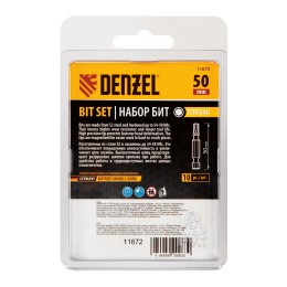 Denzel Бита TX 40х50, сталь S2, шестигранный профиль, 10 шт. Е 6,3 11672